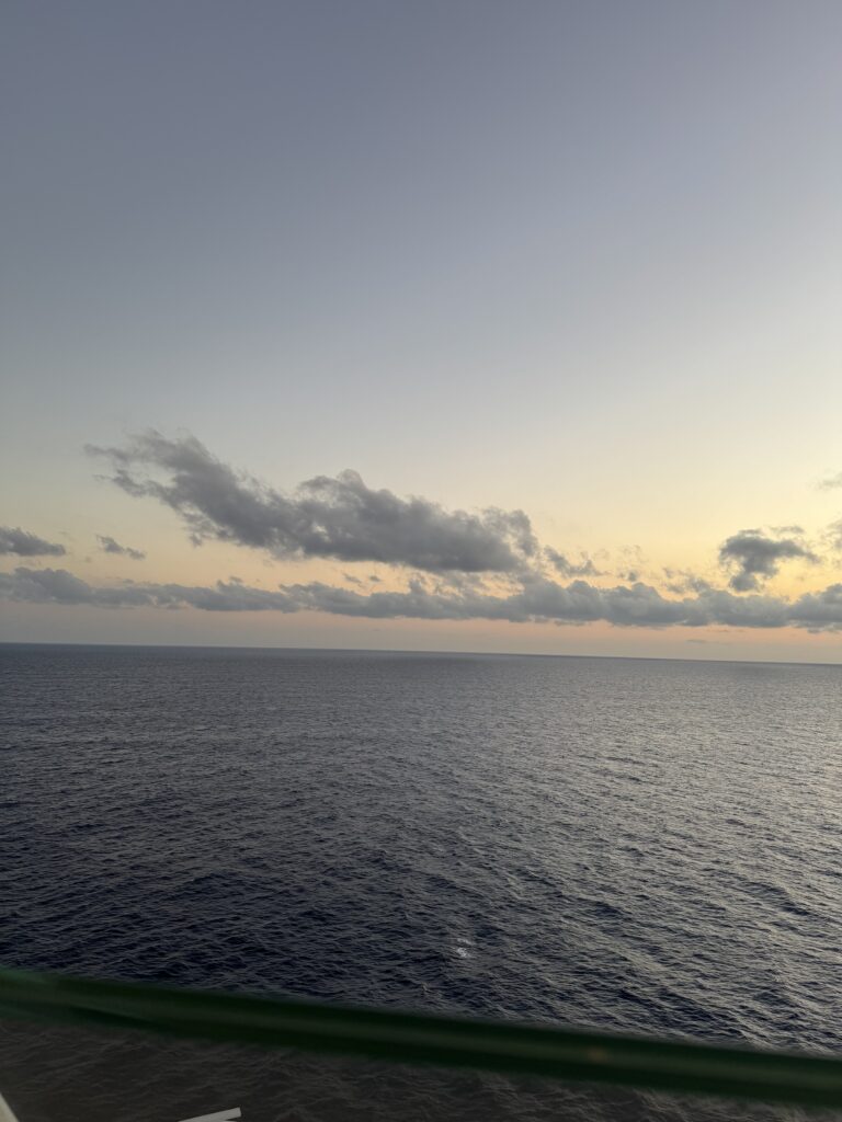 view of Caribbean sea cruise ship ideal for first-time cruisers