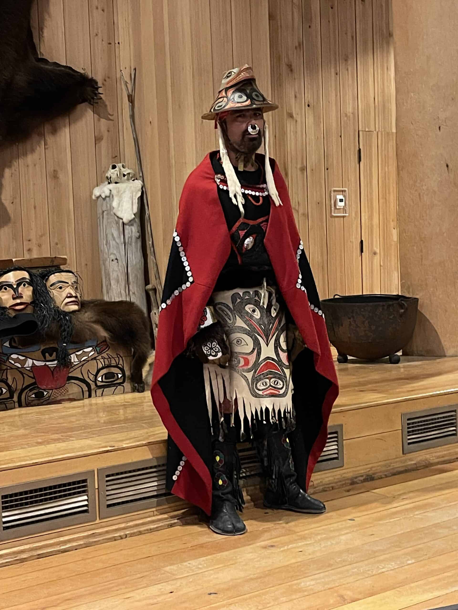 indigenious performer at Ketchikan Alaska
