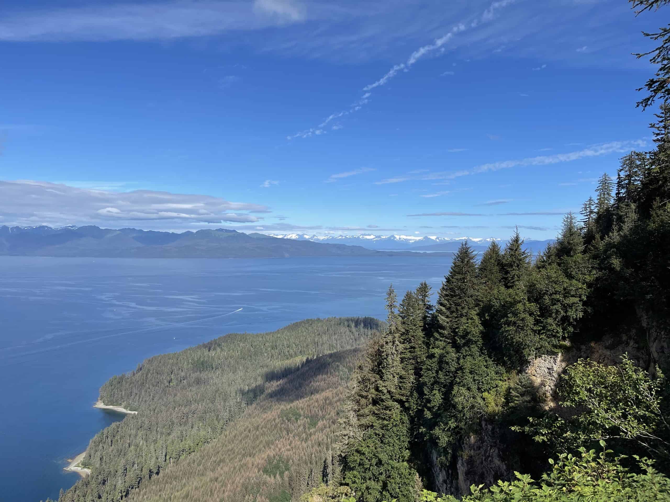 view of bay in Icy Strait Point for post on best Alaska cruise ports