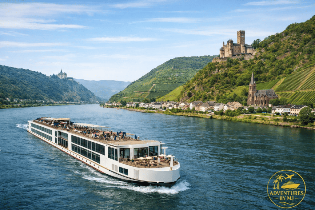 **Alt text:** Best river cruise for first-time cruisers sailing the scenic Rhine River past castles, vineyards, and charming European villages.