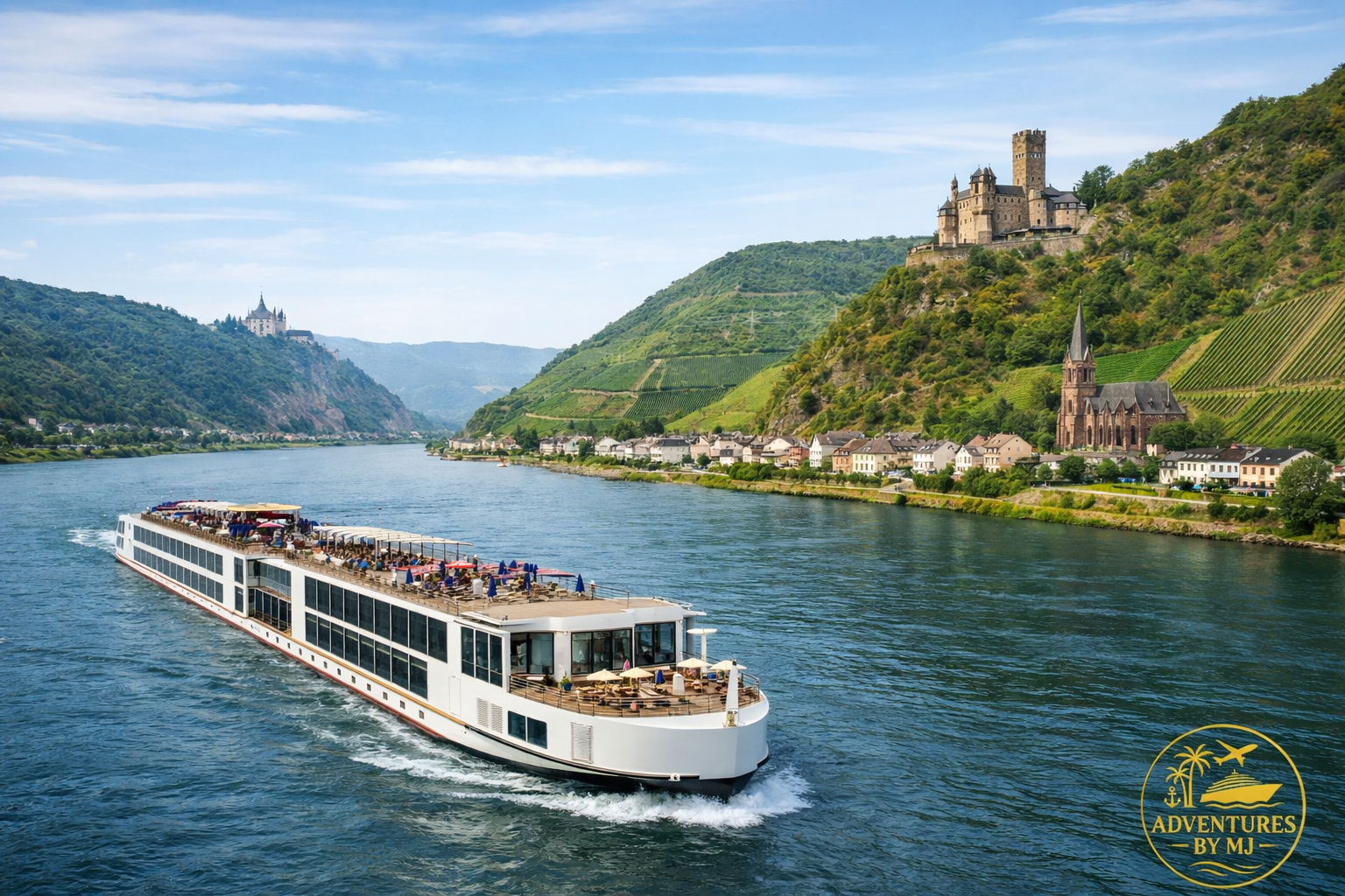 **Alt text:** Best river cruise for first-time cruisers sailing the scenic Rhine River past castles, vineyards, and charming European villages.