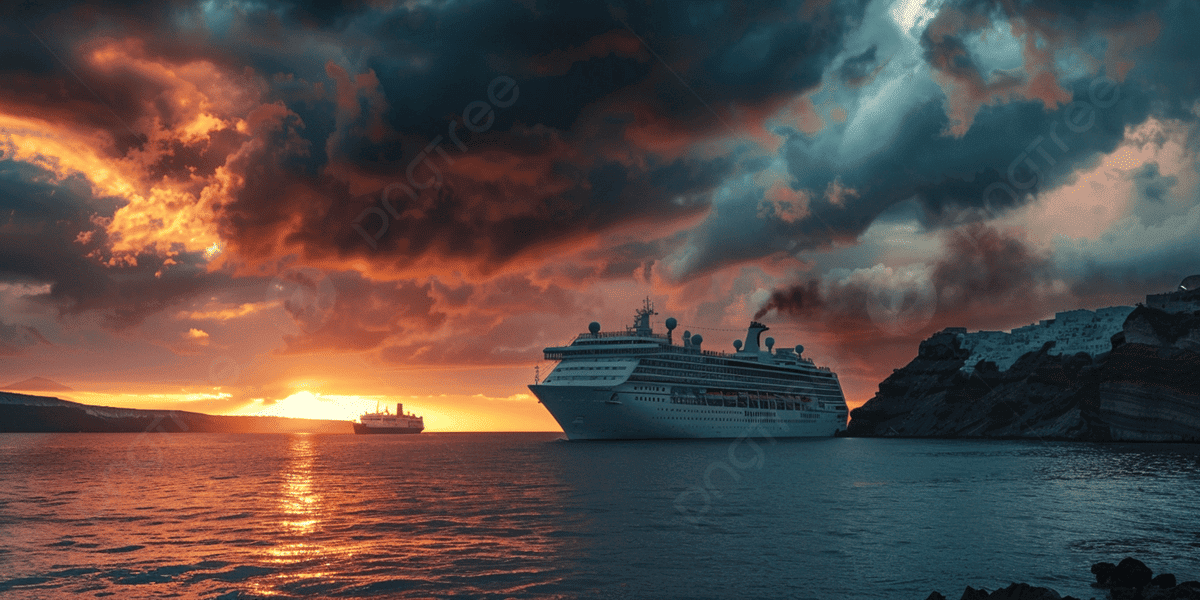 Cruise ship sailing on calm ocean horizon representing travel choice and experience