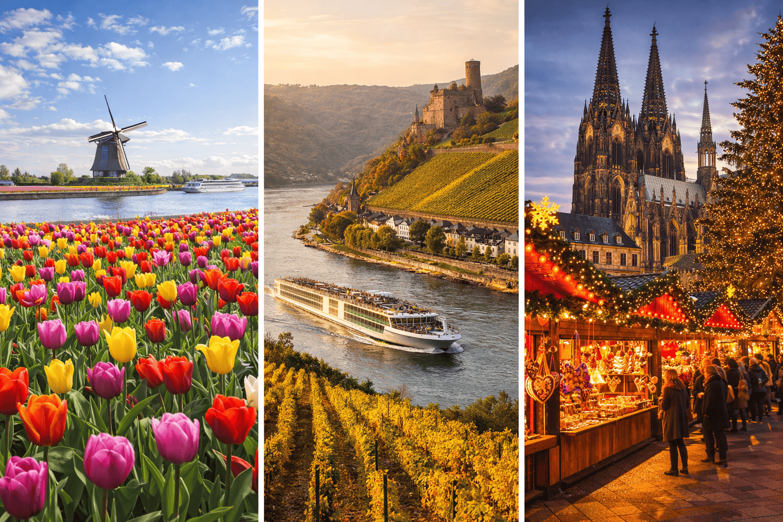 best time European river cruise seasons spring fall Christmas markets