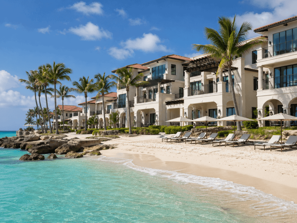 Caribbean all-inclusive resort with hurricane-rated construction and beachfront access during hurricane season travel.