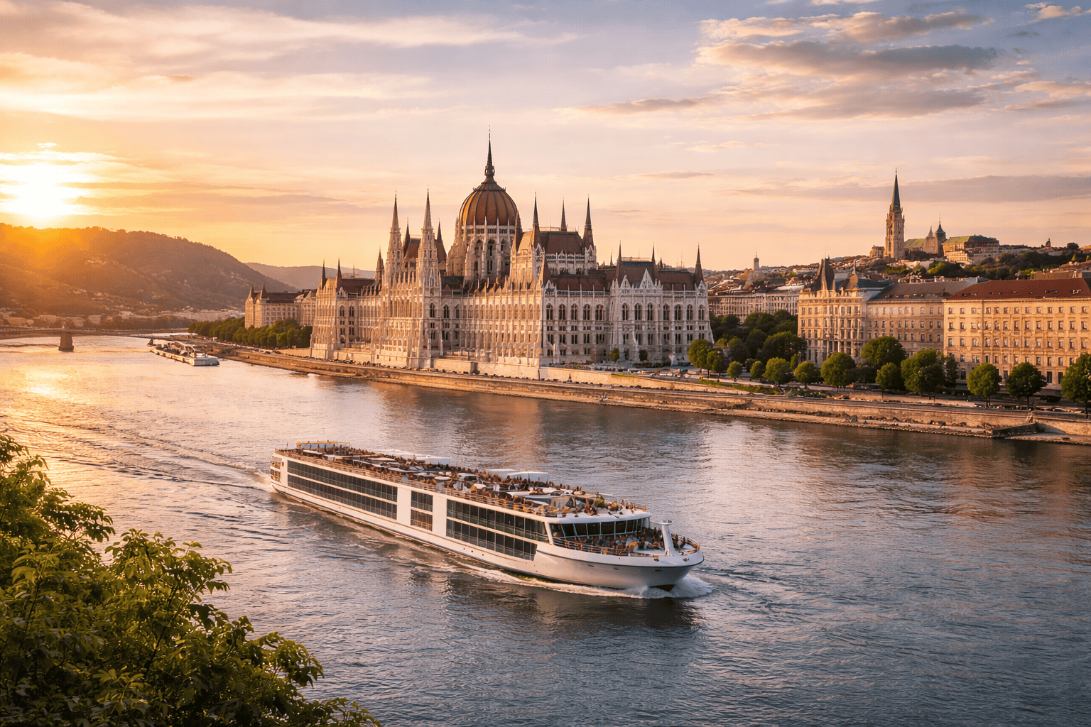 Danube river cruise Budapest Vienna city views itinerary