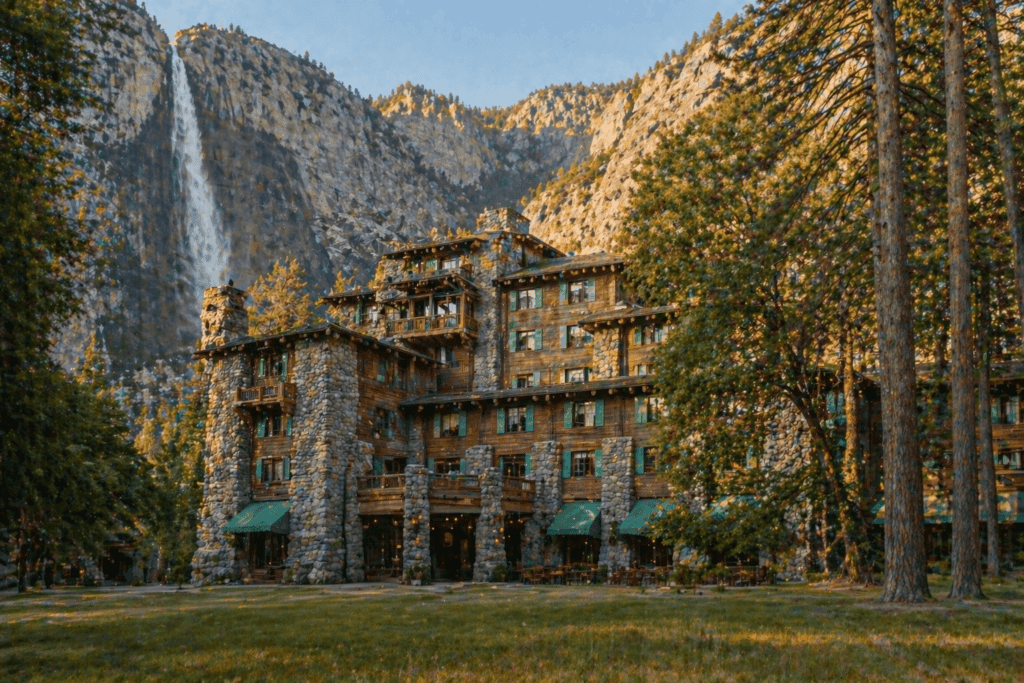 Historic national park lodge at Yellowstone or the Grand Canyon