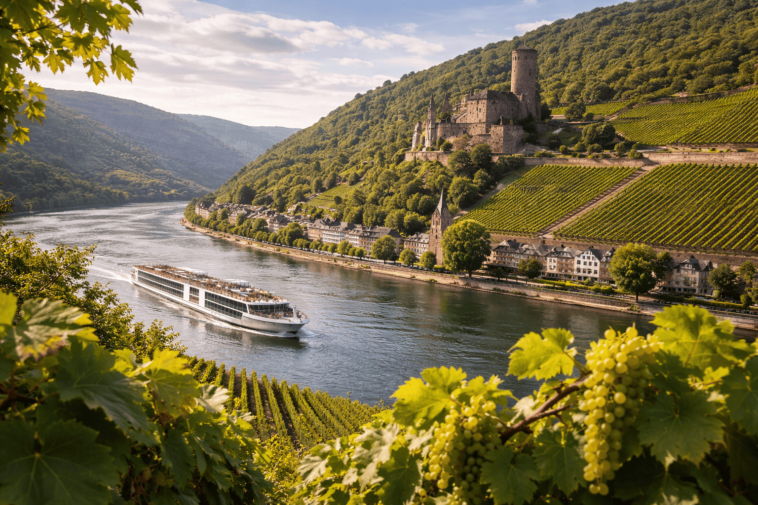 Rhine river cruise castles vineyards scenic Europe itinerary