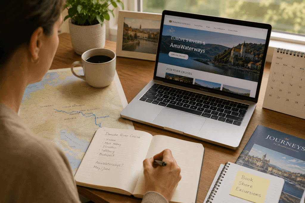 Travel advisor planning a Viking or AmaWaterways European river cruise itinerary