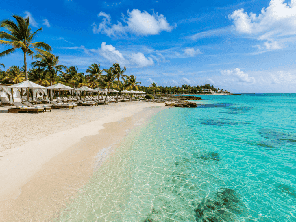 Turquoise Caribbean water and white sand beach at a Riviera Maya all-inclusive resort, Mexico 2027