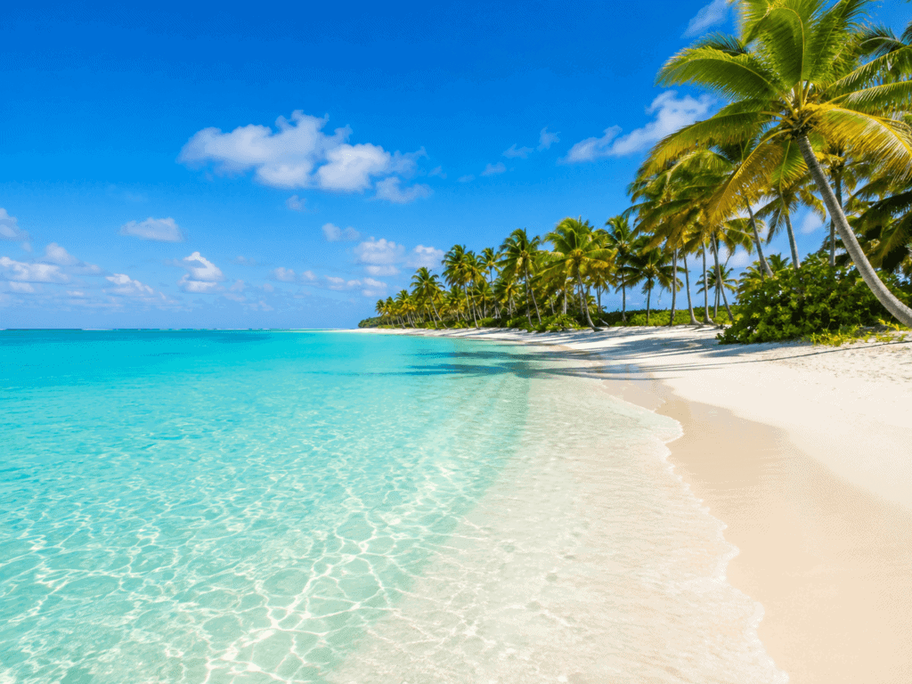 Turquoise water and palm trees at Juanillo Beach in Cap Cana, home to some of the best Punta Cana all inclusive resorts for 2027