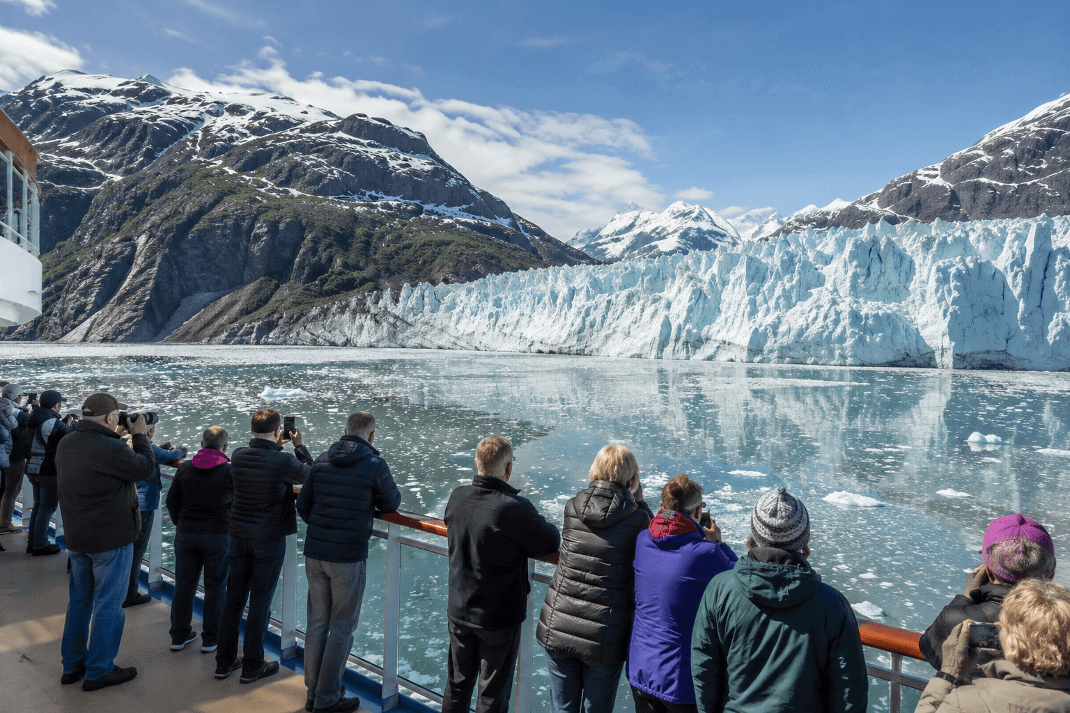 Margerie Glacier calving into Tarr Inlet in Glacier Bay National Park, Alaska