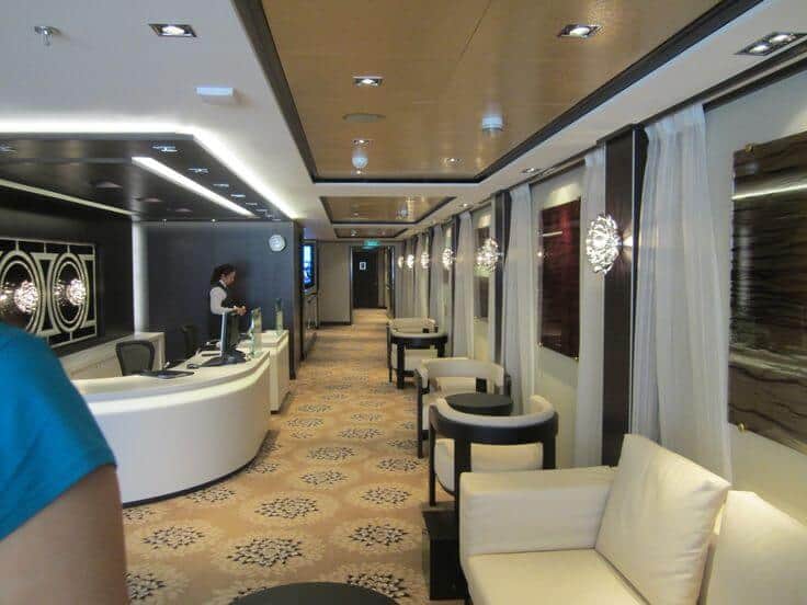 The Haven concierge desk on a Norwegian cruise ship, where guests book dining and excursions