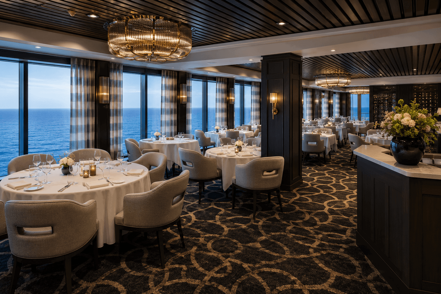 The Haven Restaurant dining room, available on Norwegian Epic and Breakaway, Breakaway Plus and Prima Class ships