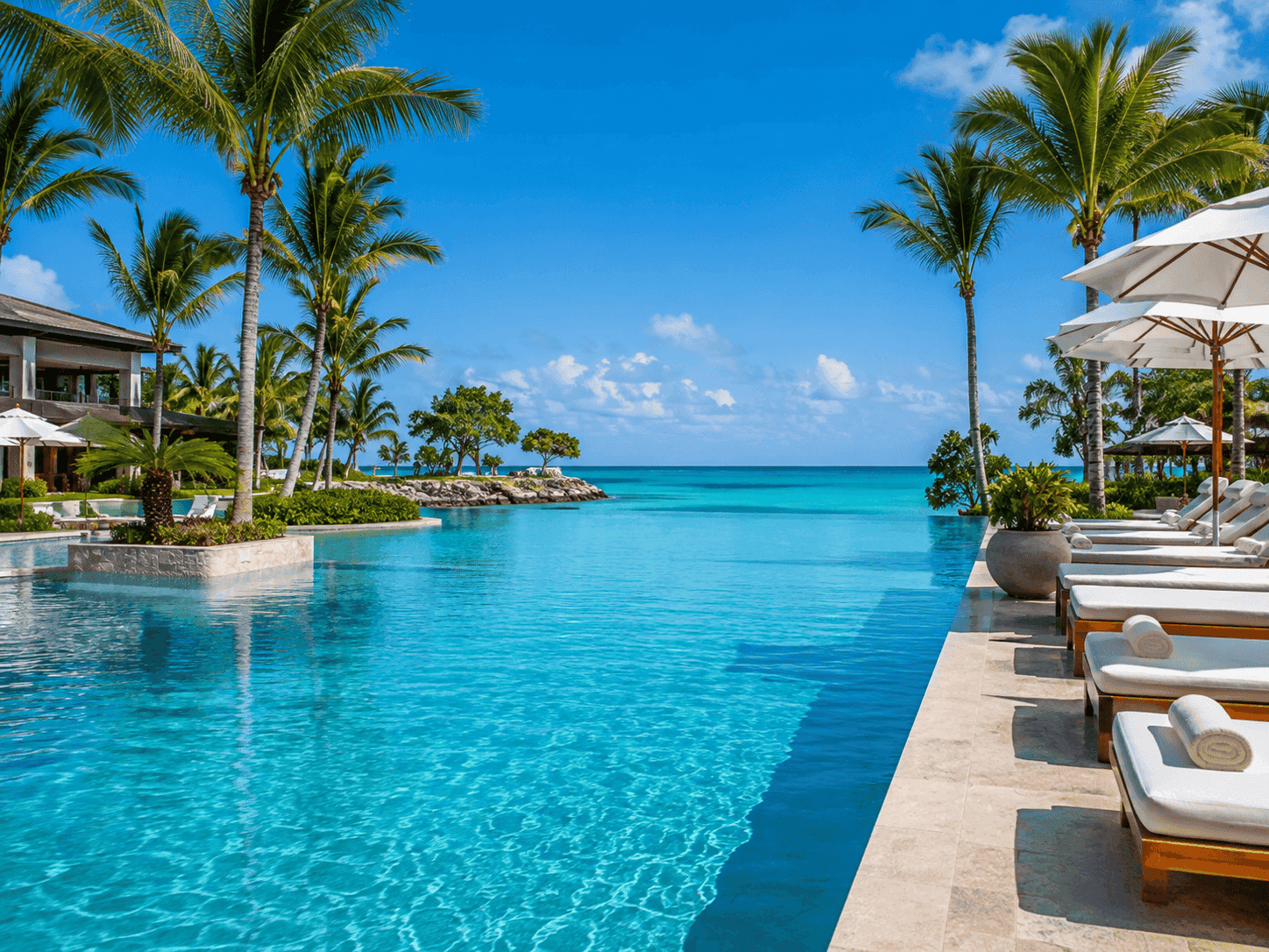 Infinity pool at a Cap Cana all-inclusive resort in Punta Cana