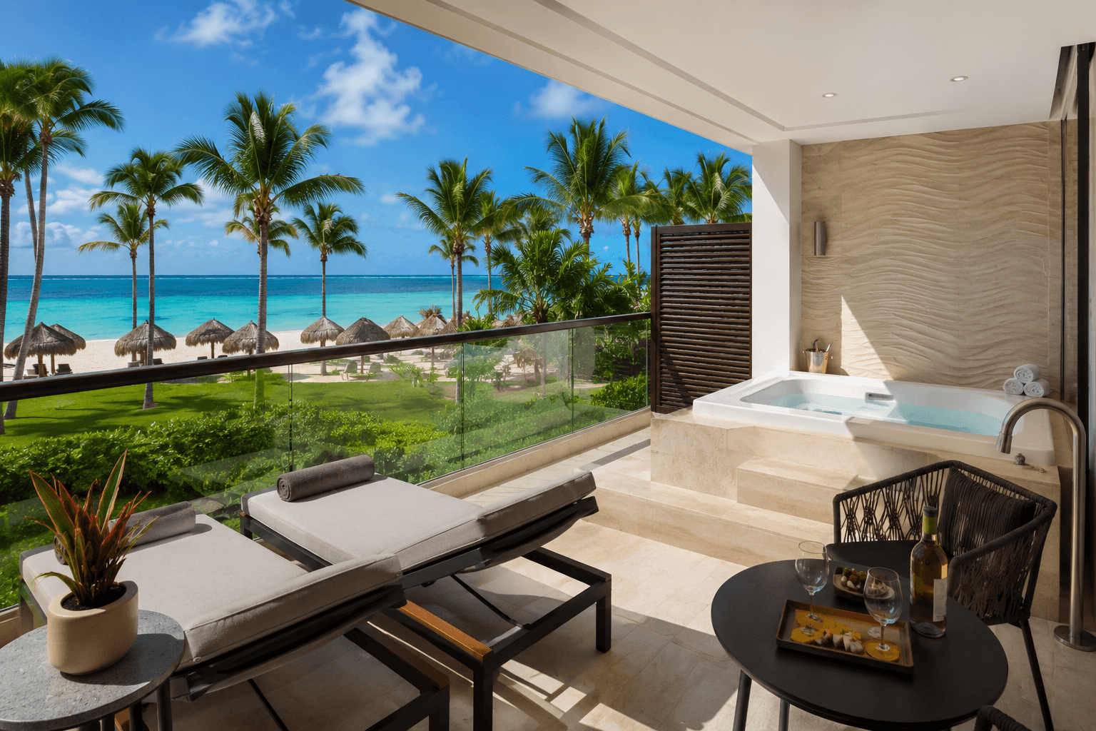 Adults-only suite terrace at an Uvero Alto resort in Punta Cana