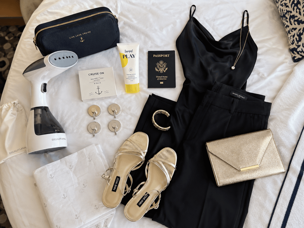 What to pack for an NCL Haven cruise including travel steamer, magnetic hooks and reef safe sunscreen